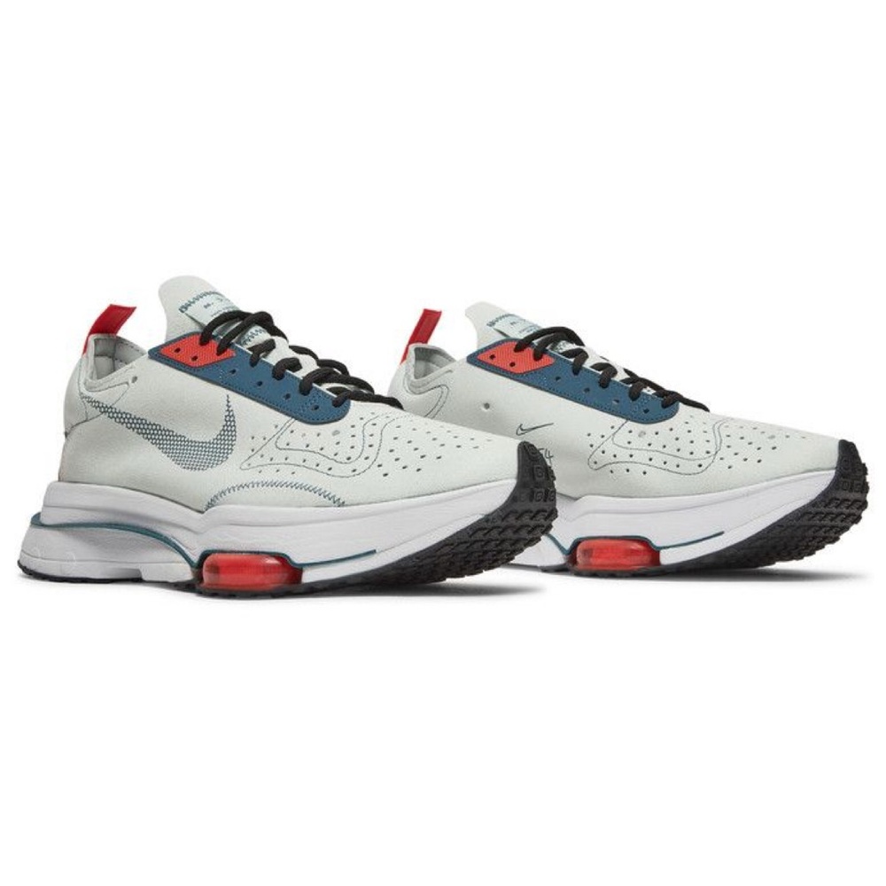 Nike White and Blue Sneakers with Breathable Upper